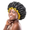 mikimini Extra Large Black Shower Cap for Women and Men,