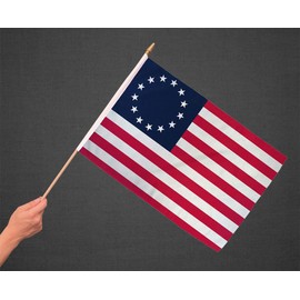 Betsy Ross 12x18" Stick Flag - Hand Held Betsy Ross Historical Flag