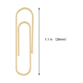 FUDAO FAMILY Paper Clips, 300-Count, Paperclips, Paper Clip, Gold Paper Clips, 28mm Small Paper Clips