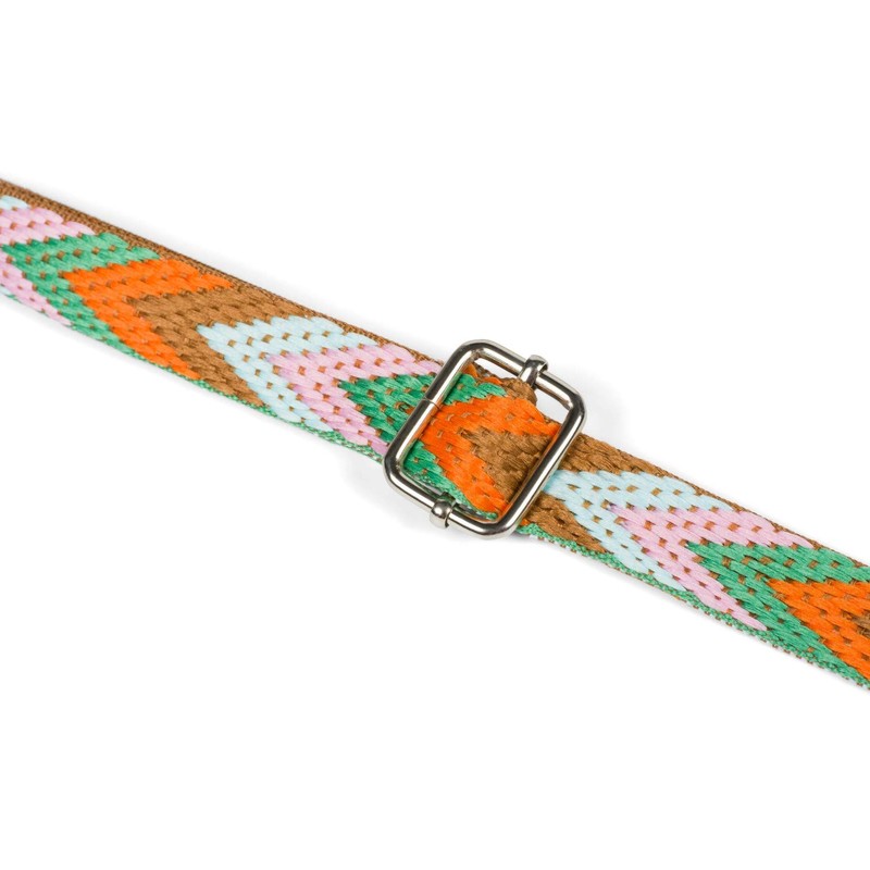 styleBREAKER Narrow Bag Shoulder Strap Adjustable with Colourful Zigzag Pattern,