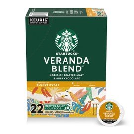 Starbucks K-Cup Coffee Pods, Veranda Blend Blonde Roast, 22 Count