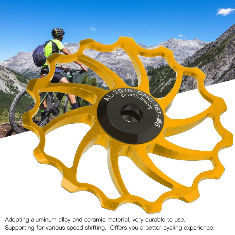 MEIJUN Rear Derailleur Guide Pulley Wheel 15T Ceramic Bearing for