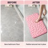 Embossed Pebble Microfiber Bath Mat with Anti-Slip Backing, Soft Floor