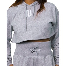 NOROZE Women's Tracksuit Crop Top Jogger Pants Co Ord Sets Ladies Loungewear Gym Fitness Casual Jog Suit Set (10, Crop Top Grey)