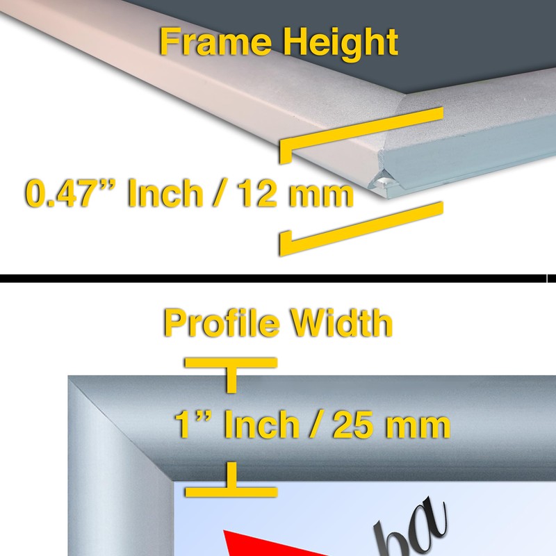 CHERAPA Front Loading Snap Open Poster Frames with Protective Overlay