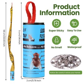 Qualirey 160 Pack Fly Strips Sticky Fly Trap Indoor Outdoor Hanging Fly Ribbon Tape Paper Flying Insect Trap Gnat Killer Traps for Fruit Flies, Bug, Insect, Pest (Blue)