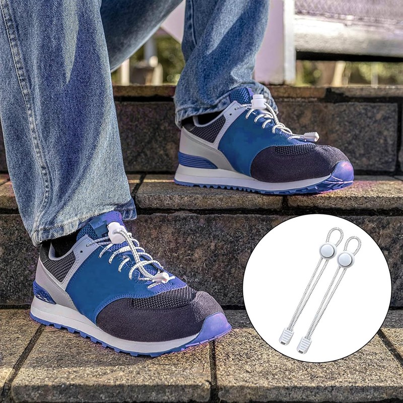 4 Pares Cordones Elasticos para Tenis, Agujetas Elasticas, Ajustables con