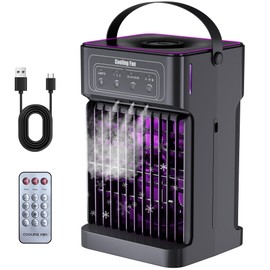 Portable Air Conditioners, 4-IN-1 Portable AC Unit with 3 Wind Speeds, 3 Spray Mode, 7 Night Light & 2-8H Timer Air Conditioner Portable,Personal Small Mini Air Conditioner Air Cooler for Room Camping