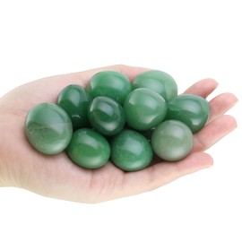 Nvzi Green Aventurine Crystals Stone, Polished Stones & Rocks, Natural Healing Crystals for Chakra Balancing, Meditation, Spiritual Decor, Tumbled Stones for Energy, Reiki, Gifts (0.5LB)