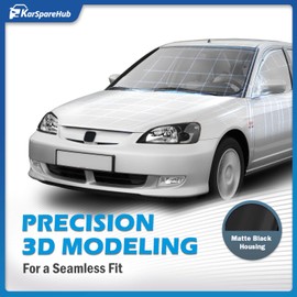 KarSpareHub Headlights Assembly with Bulbs for 2001-2003 Honda Civic 2/4Door Headlamp Replacement Driver & Passenger Side