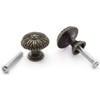 Antique Jewelry Box Pull Handle, OZXNO 4-Pack Retro Bronze Round