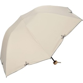 [2025] Wpc. Parasol Blackout Dome Parasol Wide Scalloped Mini Beige <100% Light Shading Ratio/100% UV Reduction/UPF50+/Heat/Rain Protection> Folding Umbrella Rib: 21.7 inches (55 cm), Work Commute,