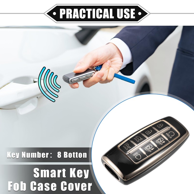VekAuto Key Fob Cover Compatible for Hyundai, 8 Buttons Soft