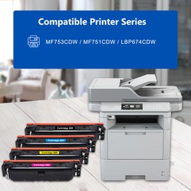 069 Toner Cartridge Set Replacement for Canon 069 Toner Cartridge 4 Pack Works for Canon Color MF753Cdw MF751Cdw LBP674Cdw Printer (BK, C, Y, M)