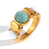 Tomovely Rings for Women 18K Gold Plated Dainty Emerald Rings