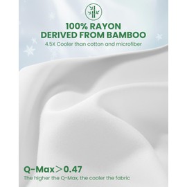 AiAngu 100% Viscose Derived from Bamboo_Sheets King Size 4pcs, Cooling & Breathable Bed Sheets for Hot Sleepers, Hotel Luxury Silky Bedding Sheets, 16" Deep Pocket(White)