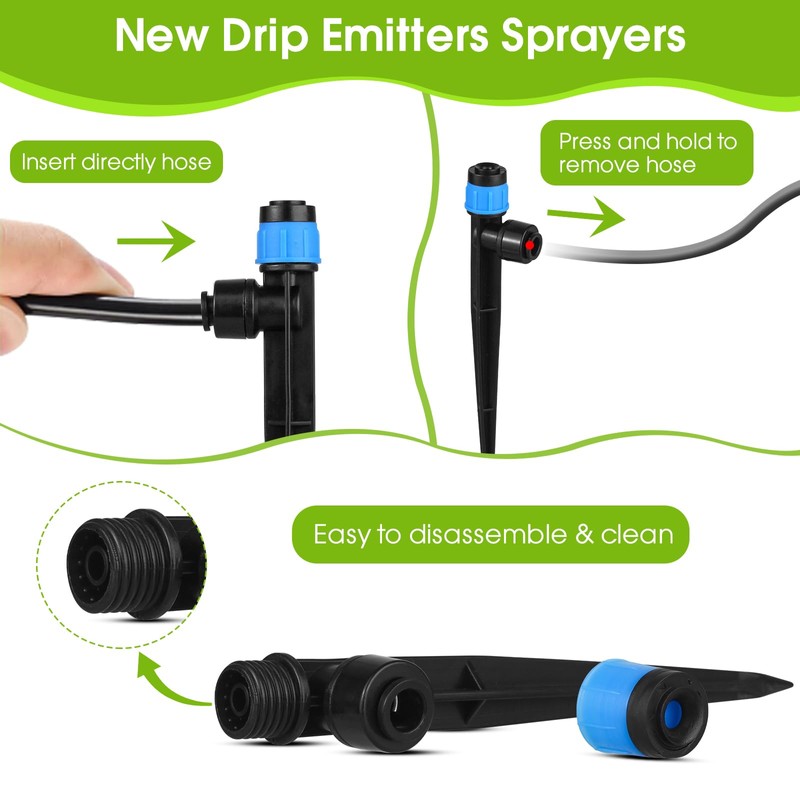 30 Pcs Water Irrigation Drippers, MSDADA Adjustable 360 Degree Fan