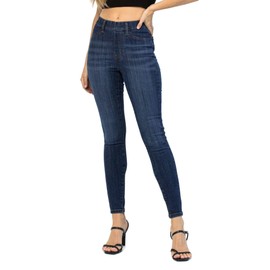 Judy Blue Women's Mid Rise Skinny Easy Pull On Jeggings (DK Blue, 7/28)