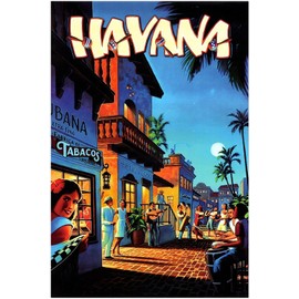 Havana - Cuba Vintage Travel Poster (11x17Inches)