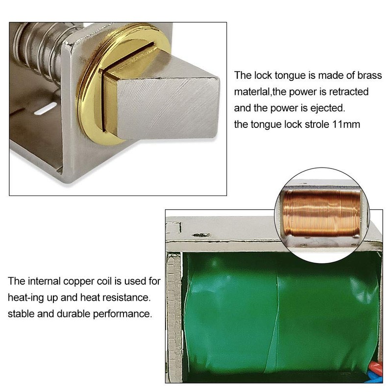 FTSTech Mini Small Cabinet Locks 12V 0.6A Magnetic Lock Electromagnetic