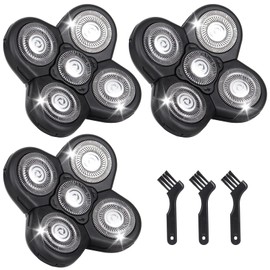 5D Blades Shaver Replacement Heads,Head Electric Razor Shaving Compatible with Fr**b*i*d Replacement Blades Shaver kit for Bald Men with 3 Cleaning Brush, 3 Pack by Plantarecover