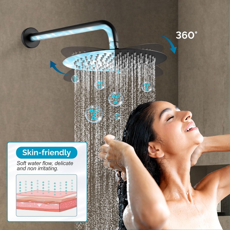 gotonovo Round Shower System 10 Inch High Pressure Rain Showerhead