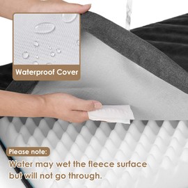 EHEYCIGA Waterproof Dog Bed Orthopedic 47"x29", Memory Foam Pet Bed for XXLarge Dog Bed, Washable Pet Mat with Removable Cover, Dark Grey