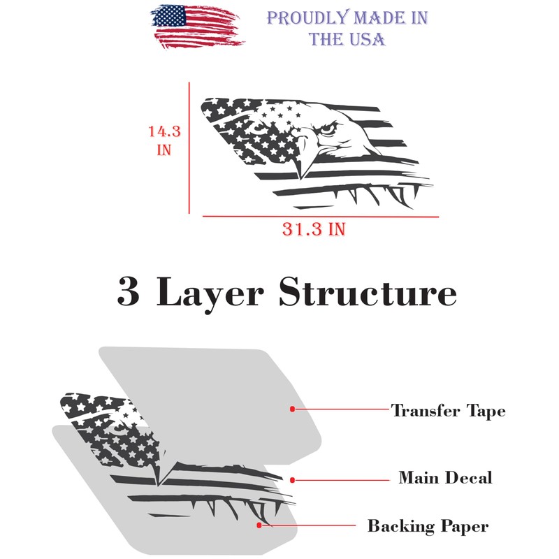 Compatible with Ford Explorer 2011-2019 | Precut American Flag Window