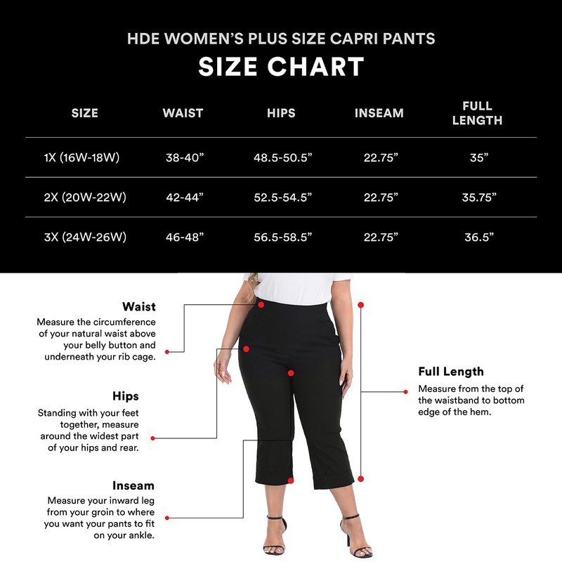 HDE Plus Size Pull On Capris for Women Cool Gray