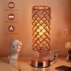 Hong-in Crystal Table Lamp, Rose Gold Lamp with USB C+A