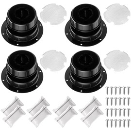 Colingmill 4 Set Rv Roof Sewer Vent Cover Kits with Screen Putty Tape and Screws, Rv Plumbing Camper Vent Caps for Trailer Motorhome Cap Replacement for 1 to 2 3/8" Pipe(Black)