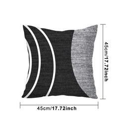 AUTUUCKEE Black and White Grey Cushion Covers, Set of 4 Cushion Covers 45 x 45, Geometric Pillow Covers Abstract Decorative Pillow Case Home Decor for Sofa Couch