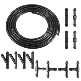 ZIMISI 13PCS Car Windshield Washer Hose Kit, Includes 12 Hoses Connectors and 1 4M Washer Fluid Hose, Windshield Washing Tubing Repair Set for Connecting Nozzles and Car Water Pumps