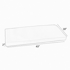 Sorra Home CBENCH-Animal Indoor/Outdoor Bench Cushion-Bristol, 43" x 18" x 2", Sunbrella-Namibia Grey