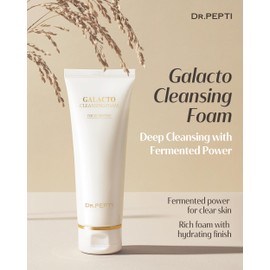 dr.pepti Galacto Cleansing Foam - Korean Face Wash with Fermented Galactomyces, Peptides - Exfoliating and Removes Sebum - Rich Creamy Bubble Foam Gentle Daily Cleanser, 3.72 fl.oz.