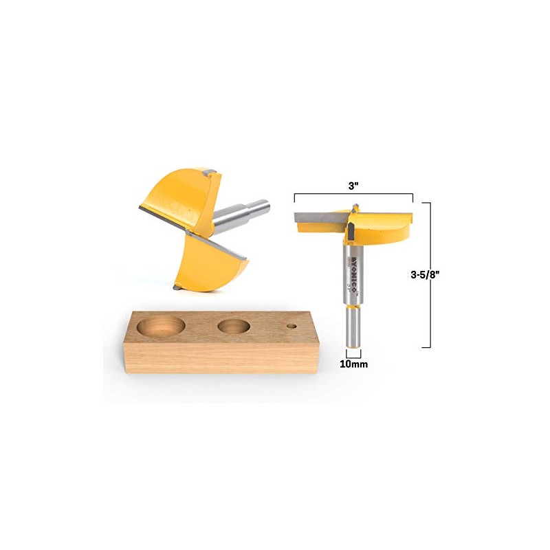 YONICO 43069C 3-Inch Diameter Carbide Forstner Drill Bit 10mm Shank