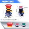 Taiss Emergency Switch Red Green Button, Red Mushroom Locking Pressure