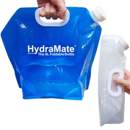 Water Carrier Camping Bottle Collapsible. 2 x 5L BPA FREE Water Containers. Lightweight Foldable Portable Water Bags For Camping, Picnics & Festivals. Moulded Handle, Easy To Carry. 10L Total.