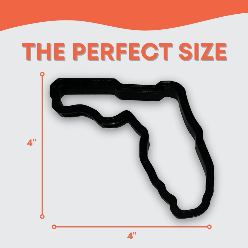 Florida State Cookie Cutter with Easy to Push Design, for