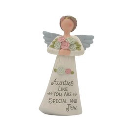 Feather & Grace Flower Angel Hand Painted Resin Decorative Figurine Resin For Aunties | Pefect Decortation for Living Room, Bookshelf, Desk, Grey