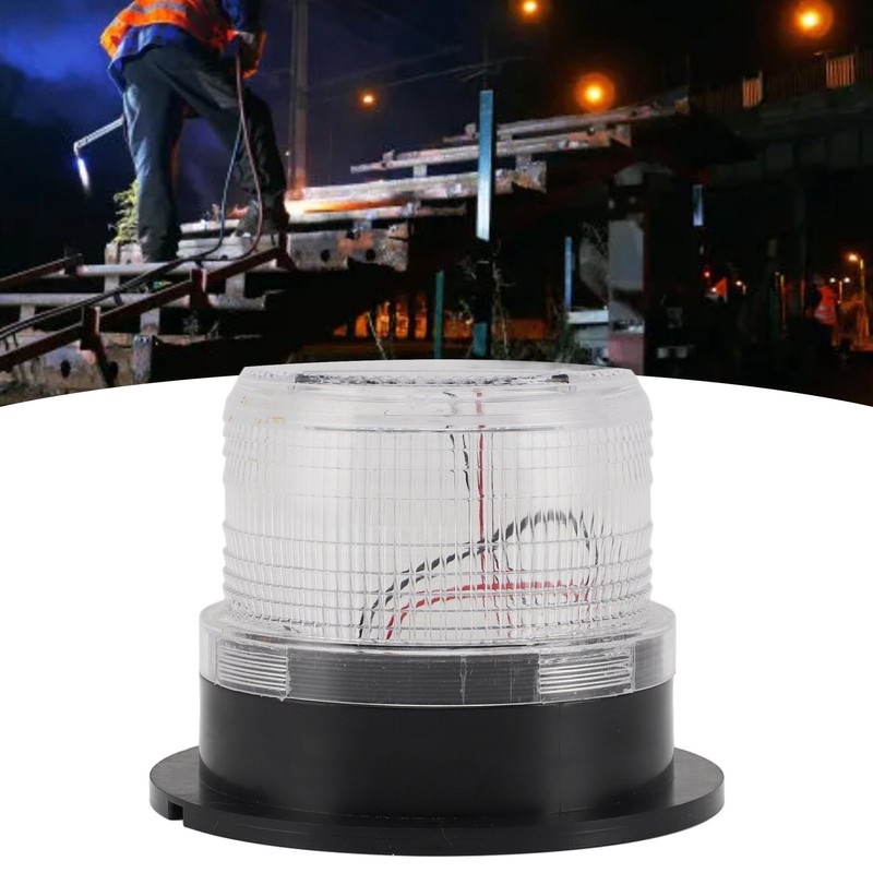 Solar Strobe Warning Safety Flashing Light Waterproof LED Emergency Warning