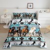 Aztec Comforter Set African Tribal Horse Printed Bedding Set,Farm Animals