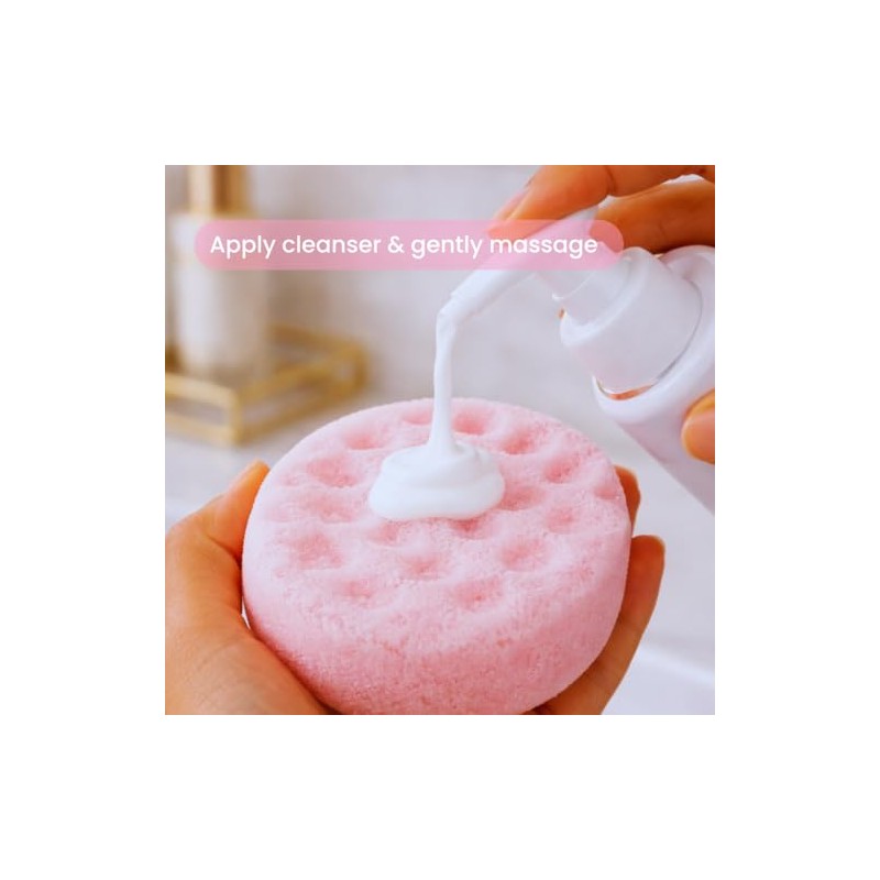 4 Pack Exfoliating Bath Sponges – Double-Sided Body Shower Scrubber