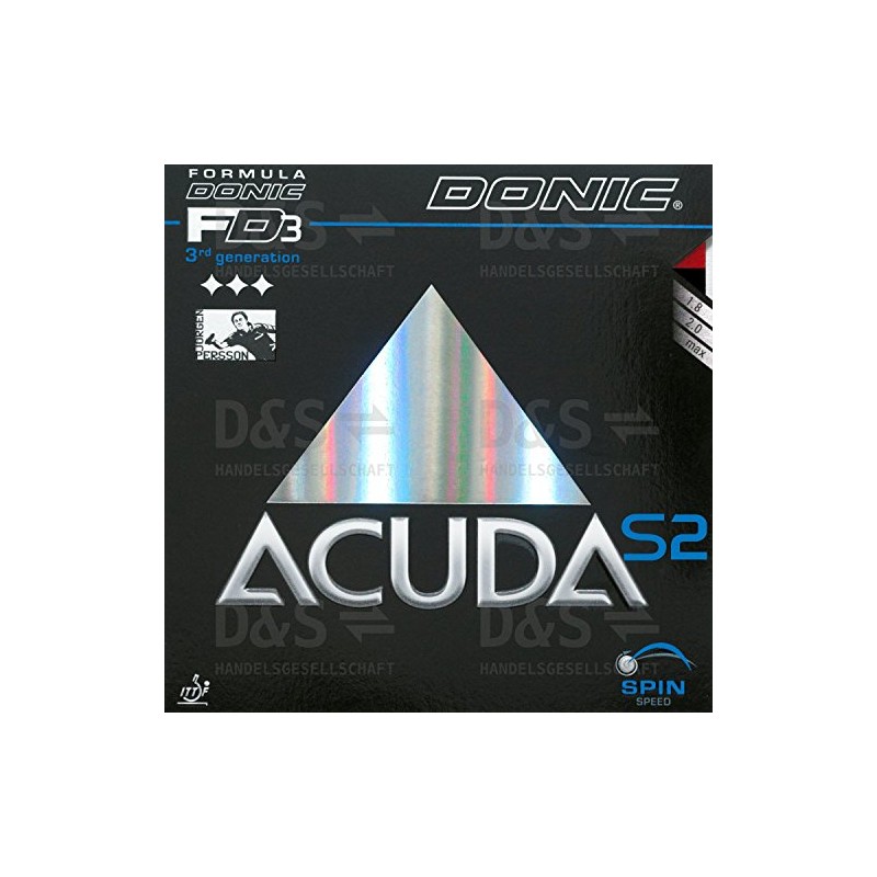 Donic Acuda S2 Table Tennis Rubber (Red, 1.8 mm)