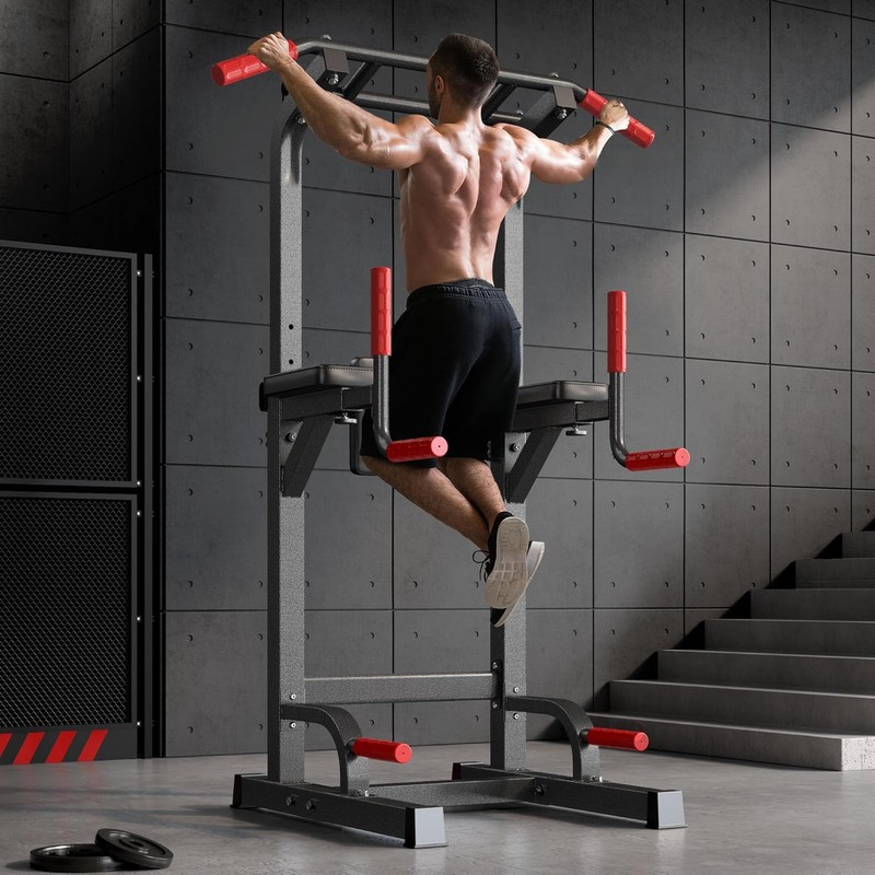 SogesPower Power Tower Pull Up Dip Stand Multi-Function Adjustable Height