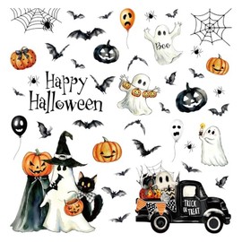 81pcs Calcomanías para ventanas, Calcomanías del Día de los Muertos, Flores Mexicanas y Esqueletos, decoraciones de arte,Decoración festiva mexicana p