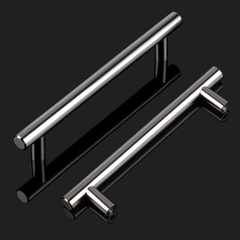 Probrico 20 Pack Kitchen Cabinet Handles 6-3/10“ Hole Center Polished Chrome Cabinet Pulls - Euro T Bar Drawer Pulls Stainless Steel Cabinet Hardware for Bathroom, Closet, Wardrobe