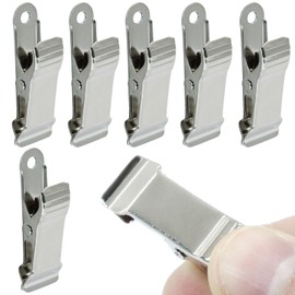 Jiozermi 6 Pcs Mini Metal Clamps, Tiny Alligator Clips Crocodile Alligator Clips Small Spring Clamp for Crafts, Office, Photo, Paper, Wire, DIY Decoration (Silver)