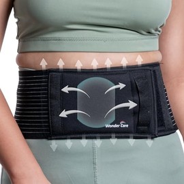Wonder Care Polyester Umbilical Black Hernia Belt Pain Relief Support Brace With 1 Removable Compression Pad For Men & Women (4Xl)