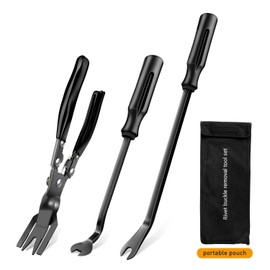 GOOACC Auto Trim Removal Tool Set 3Pcs No Scratch Pry Tool Kit with Storage Bag for Car Body Clips Door Panel Car Clips Dashboard Repair Black